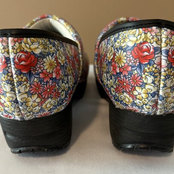 SKECHERS Candaba work comfort clogs nurse shoes 8.5 leather floral - Picture 5 of 6